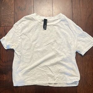 bobi cropped white  tee